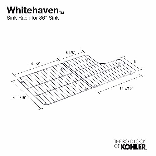 KOHLER 6639-ST Whitehaven Bottom Basin Rack, Steel Sink Racks for 36" Whitehaven Sink, Includes Left and Right Racks, Stainless Steel by Kohler - Image 2