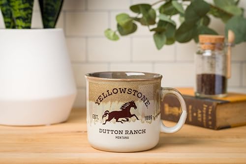 Silver Buffalo Caneca de cerâmica esmaltada reativa Yellowstone Dutton Ranch Silo, 590 ml