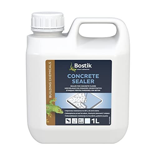 Bostik Concrete Sealer, Ideal for Internal Garage & Utility Floors, Prevents Water Penetration, Staining and Dusting, Colour: Clear, Size: 1L
