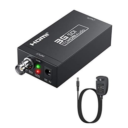 eSynic SDI to HDMI, SDI to HDMI Converter Adapter with 5V Power Adapter Support HD-SDI, 3G-SDI to Full HD 1080P HDMI Audio Video Converter Support Signals Display on HDTV Monitor