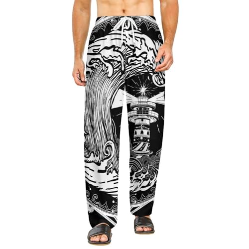 Vêtements de nuit pantalon long femme Esquisse de Phare de luxe