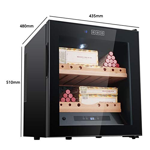 Qzwlfy Cigar Humidor Tempered Glasstop Touch Screen Spanish Cedar Lined Cabinet Storage Box Holds 200 Cigars, Free Digital Humidity Thermometer #TOP5