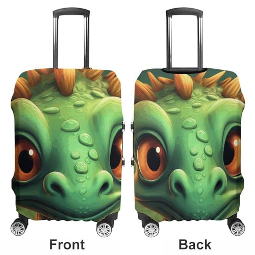 Cute Cartoon Dragon Travel Luggage Cover Elastic Washable Suitcase Cover Dustproof Anti-Scratch Suitcase Protector Fits 19-32 Inch Luggage, S3