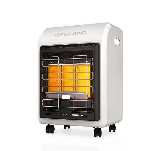 Amazon.com: GASLAND MHA18W Propane Radiant heater,18,000 BTU Warm Area up  to 450 sq.ft,Portable LP Gas Heater for Garages,Workshopsu0026Construction  Sites, Ultra Quiet Propane Heater with LP Regulator Hose (White) : Patio,  Lawn u0026