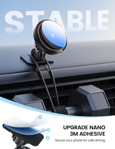 Lamicall for MagSafe Car Mount Charger - [Ultra Magnet] 15W Wireless Car Phone Holder Charger - HandsFree Magnetic Phone Holders for Your Car Vent for iPhone 17 16 15 14 13 Pro Max Handlebar, Mom Gift - 5