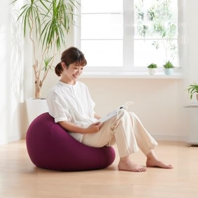 ハナロロのビーズクッション オニオン80リットル ニットカバー付(ダズバイオレット)