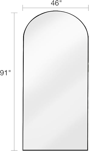 Vista 58 de Espejo de pie arqueado de 71 x 28 pulgadas, espejo de pie dorado de longitud completa para dormitorio, sala de estar, vestidor, espejo alto más