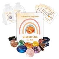 12 Glückssteine, Glücksbringer Mitgebsel Kindergeburtstag, Mitbringsel, Kleine Geschenke für Kinder Junge Mädchen 5 6 7 8 9 10 Jahre, Gastgeschenk Kommunion Erstkommunion Hochzeit Taufe Konfirmation