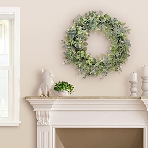 30\" Artificial Eucalyptus Spring Wreath with Creeping Jenny Leaves