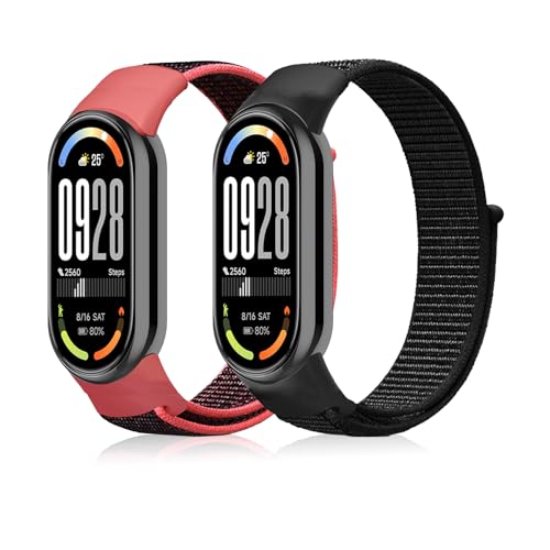 [RicYeel] �o���h Xiaomi Smart Band 10/9/8 �Ή� [2�Z�b�g] �i�C������ mi band 10 9 8 �p �ւ��x���g �T�C�Y���߉\ �ʋC �y�� �_�炩�� �����x���g, ���b�h/�u���b�N