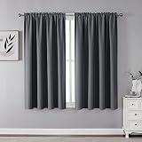 CUCRAF Blackout Curtains 63 inches Long, Room Darkening Window Curtain Panels, Rod Pocket Thermal In