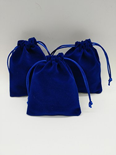 Ankirol 20Pcs Velvet Drawstring Bags 3.5X 4.7'' Jewelry Gift Bags Pouches Favors (Blue) #TOP6