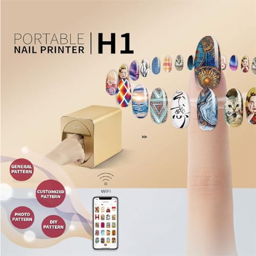 Intelligent 3D Nail Painting Machine, Portable Digital Mobile Nail Art Printer, Support WiFi/DIY, Professional Nails Art Equipment for Beauty & Personal Care for Girls' Home Nails,Pink - Image 2