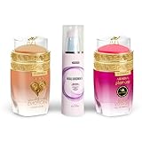 Set of 3 - Emotion & Bon Voyage Arabia Perfumes by Emper (3.4 fl oz / 100ml EACH). Eau de Parfum for Women. 1 Straser Hialuronika Anti-Aging All-Natural Facial Cream Included.