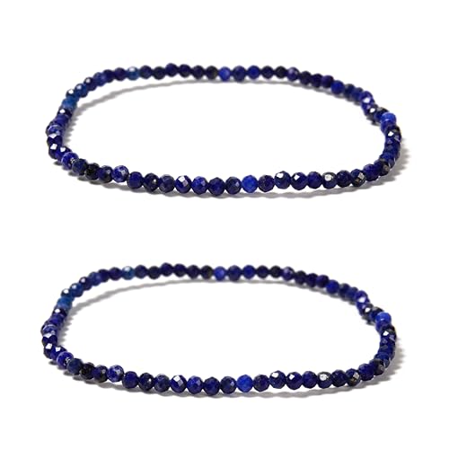 Bracelet lapis-lazuli bleu naturel véritable, perles précieuses à facettes