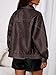 PRETTYGARDEN Faux Leather Jacket Women Bomber Motorcycle Zip Up Jackets Oversized Fall Fashion Outfits 2025 Winter Coats (Dark Brown,Medium)