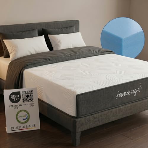 Arensberger Kindermatratze Jugendmatratze, 90x200cm 13cm hoch, Alter 5 bis 16 Jahre, Bezug | punktelastischer Gelschaum | waschbarer & Abnehmbarer Premium Bezug Allergiker freundlich