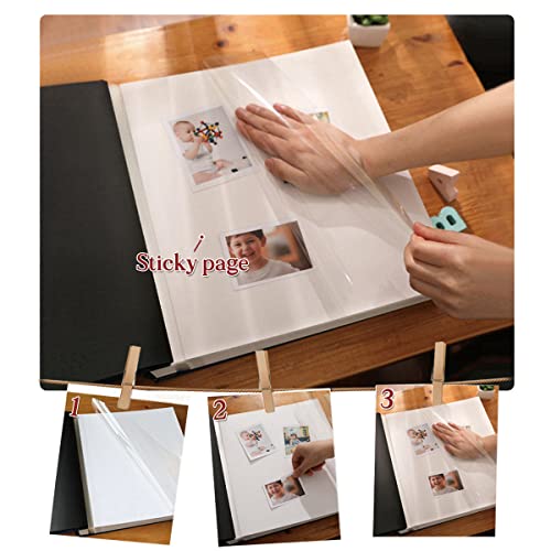 YONOVO 60 Pages Large Photo Album, 11x10.6 Inch Photo Album Self Adhesive for 2x3 3x5 4x6 5x7 6x8 8x10 Magnetic Scrapbook Album Sticky Pages DIY Scrap Book Family Wedding Gift