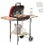 17" Portable Charcoal Grill with Wheels - Compact BBQ with 2 Side Tables & Bottom Storage Shelf, Adjustable Vents & Bottom Shelf for Camping, Tailgating & Backyard (Red)