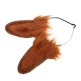 OSALADI Braunes Hundeohren Stirnband aus Kunstfell Flexibler Plüsch Haarreif für Halloween Kostüm und Festtags Partyaccessoire