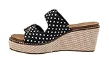 Corkys Footwear Womens 2.5-inch Manifest Wedge - Featuring Two Straps with Adjustable Buckles, Corkys Signature EVA Insoles for All-Day Comfort, and a Wrapped Outsole - Black White Polka Dots, Size 9