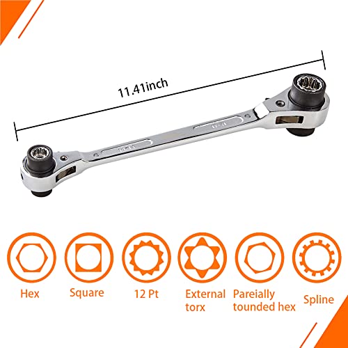 8 In 1 Ratchet Wrench, AKM Double Box End Ratcheting Wrench, 12 Point Ratchet | 72 Teeth | Metric | CR-V | Including 8mm 10mm 12mm 13mm 14mm 17mm 19mm 21mm - Thumbnail 7