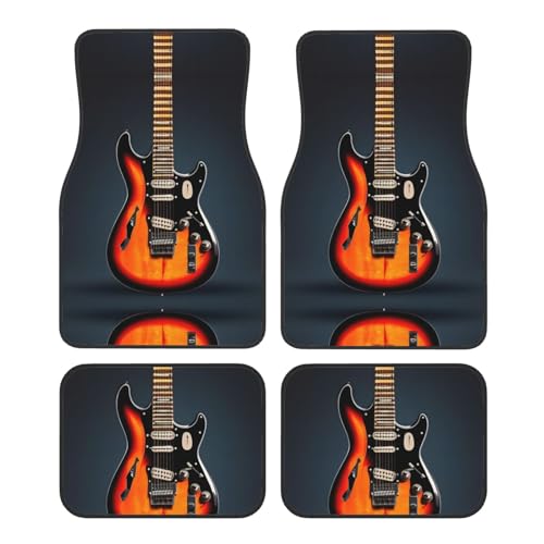 Tapis de voiture universels guitares électriques oranges pour protection auto de berline et SUV