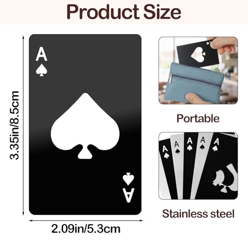 40Pcs Ace of Spades Bottle Openers, Poker Card Bottle Openers Portable Stainless Steel Can Opener Credit Card Size Beer Bottles Can Cap Opener for Wallet Pocket Wedding Party Good Gift by Dimeho - Used condition - Image 2