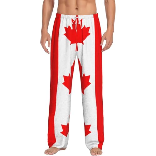 Pantalon de pyjama homme en flanelle à motif drapeau canadien