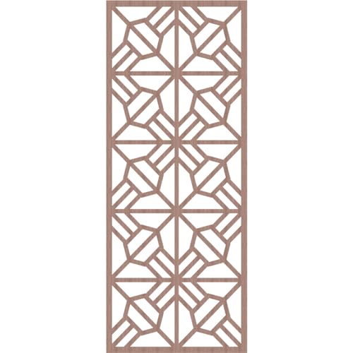 Image of 37 3 /8 inchW x 94 3 /8 inchH x 3 /8 inchT Auburn Decorative Fretwork Wood Wall Panels, Walnut