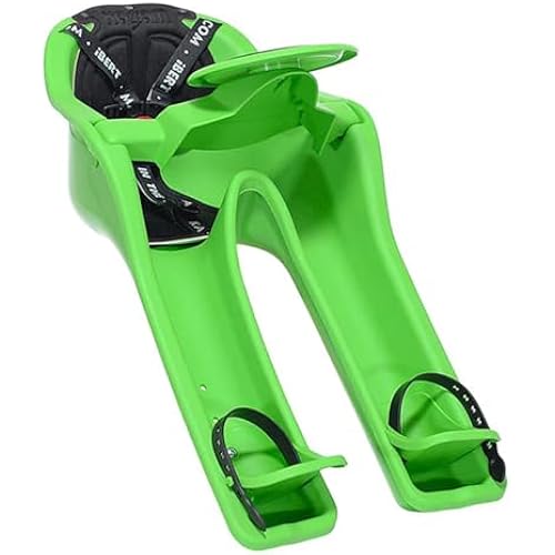 iBert Front Mounted Child Seat with Patented Mounting for Easy and Secure Installation - Child’s Bike Seat with 3-Point Safety Harness and Adjustable Foot Cups - Durable Plastic Shell