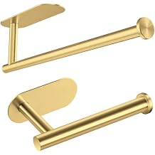 2 PCS Gold Kitchen Bathroom Hardware Set Stainless Steel-Include Paper Towel Holder, Toilet Paper Holder Kitchen Bathroom Accessories Set