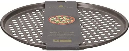 MasterClass 32 cm Perforated Pizza Tray with PFOA Non Stick, Robust 1 mm Thick Carbon Steel