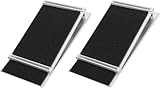 WANGCAIER Pair Wheelchair Ramp, Aluminum Alloy Adjustable Slope Door Entry Threshold Handicap Ramp with Anti Slip Base, Wheelchair Mobility Device