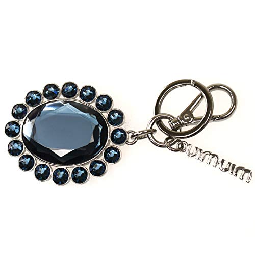 Prada Miu Miu Trick Oval Crystal Dark Blue Plex Charm Key Chain 5Tm092 #TOP2