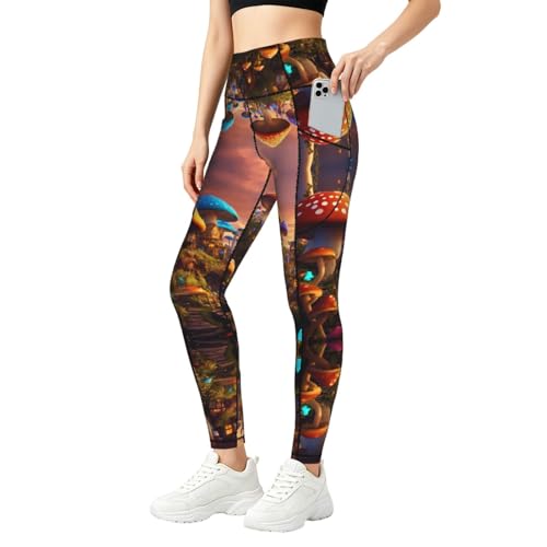 Pantalon de yoga taille haute avec poches et contrôle du ventre pour le fitness