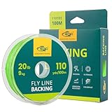 SF Fly Fishing Dacron Geflochtenes Backing, Forellen-Leine 9 kg, 100 m/108 yds, Grün