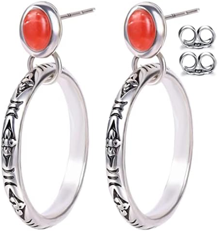Colloca Orange Spiny Oyster Earrings for Women Girls, Orange Dangle Hoop Earrings, Jewelry Gifts Box Included