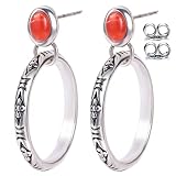 Colloca Orange Spiny Oyster Earrings for Women Girls, Orange Dangle Hoop Earrings, Jewelry Gifts Box
