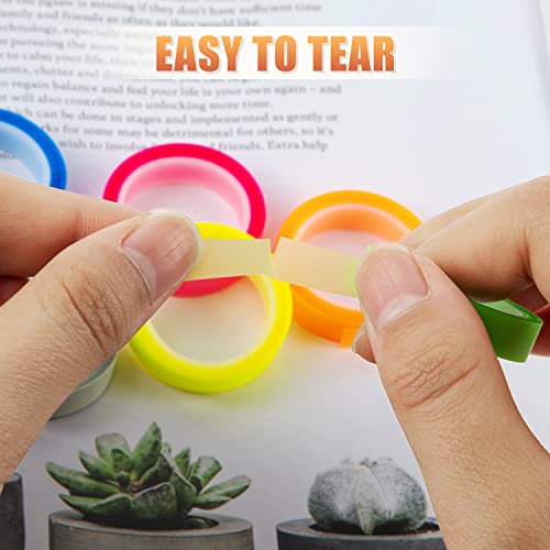Ospvcwk 10 Rolls Highlighter Tape Removable - Repositionable Transparent Marking Sticker, Neon And Morandi Colors, Easy To Tear And Write, 16 Ft Per Roll #TOP4