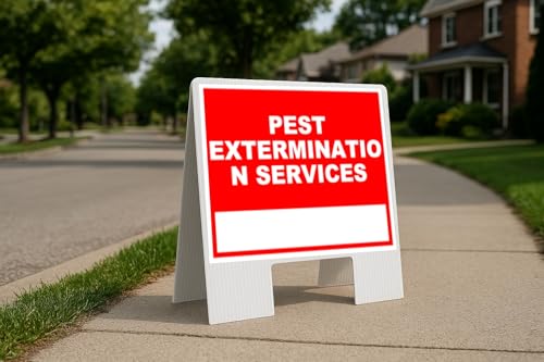 Pest Extermination Services Write On Me Red Folding Coroplast A-Frame Double-Sided 23in x23in