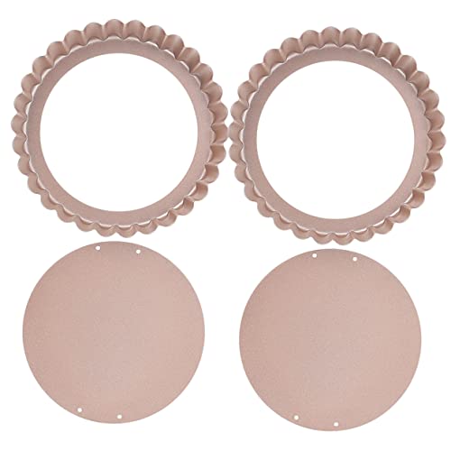TIDTALEO 2pcs Heavy Duty Tart Pans with Removable Bottom Non-stick Baking Pans for Quiche Tarts Cakes for Home Restaurants and Special Occasions