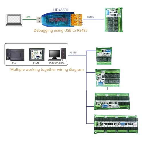 Module Relais RS485 Modbus RTU 4 canaux 12V avec carte UART - 4