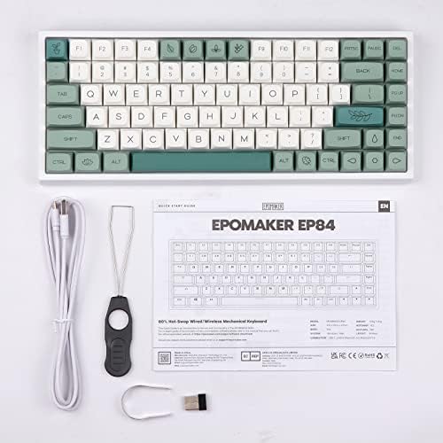 EPOMAKER EP84 Upgraded 75% RGB Hot Swappable 2.4GHz/Bluetooth 5.0/USB-C Wired Mechanical Gaming Keyboard with Programmable, NKRO,PBT Keycaps for Mac/Win/Gamers