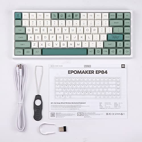 Epomaker Ep84 Upgraded 75% Rgb Hot Swappable 2.4Ghz/Bluetooth 5.0/Usb-C Wired Mechanical Gaming Keyboard With Programmable Software, Nkro, Dye Sublimation Pbt Keycaps For Mac/Win/Gamers(Budgerigar) #TOP7