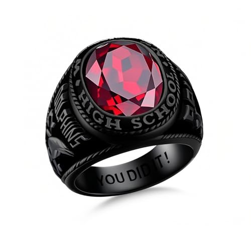 Customizable Class Rings for Men Women 925 Sterling Silver High School University Graduation Ring 2025 2026 Personalized College Graduation Gift