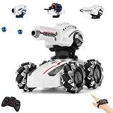 3in1 RC Car Tank,Kids Stunt Shooting Water Bomb Remote Gesture Control Car, Blow Bubble, Shoot Foam