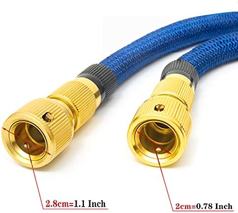 Miniatura 3 de Manguera de jardín expandible para exteriores de 255075100 pies, con adaptador de babero de conexión rápida, accesorios de latón, flexibles y