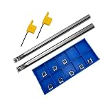 2 Stück Werkzeughalter aus Wolframstahl C06K/C08K-SCLCR06 Bohrstangen + 10 Stück Wendeschneidplatten aus Hartmetall CCGT060204-AK zum Bohren und Außenkreisschneiden von Aluminium,Kupfer und Kunststoff