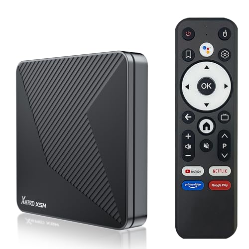 Android TV Box,X5M Smart TV Box Android 14.0 2GB RAM 16GB ROM S905X5M 2.0GHz 64-bit Quad-Core Cortex-A55 Mali-G310 GPU Support 2.4/5.0GHz WIFI6 BT5.0 8K HDR10+ 1000M Ethernet HDMI 2.1 H.265
